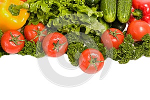 Vegetables and green verdure isolated