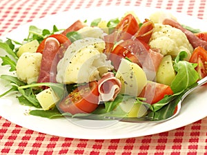 Vegetables with ham
