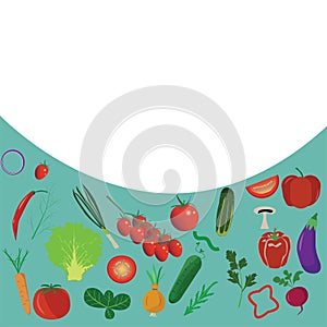 Vegetables healthy design illustration useful for banners, editable colors and scalable to any size