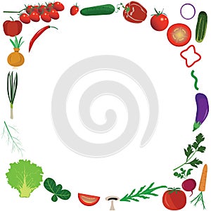 Vegetables healthy design illustration useful for banners, editable colors and scalable to any size