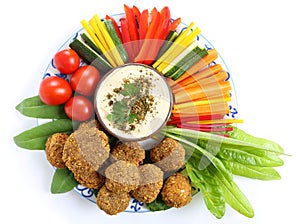 Vegetables and humus.