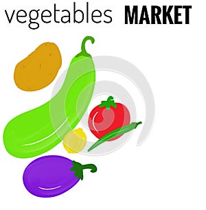 Vegetables icon with handwritten text,stock market