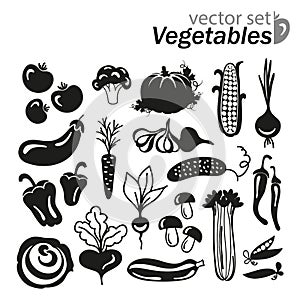 Vegetables icon set