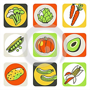 Vegetables icons 2