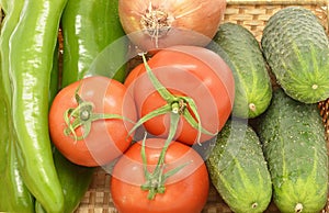 Vegetables, ingredients of gazpacho