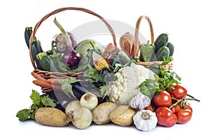 Vegetables isolated on a white background