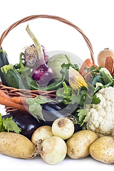 Vegetables isolated on a white background