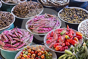 Vegetables at local Kohima market, Nagaland, India photo