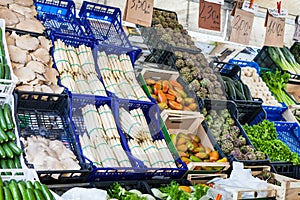 Vegetables on market on Piazza delle Erbe