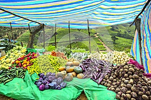 Vegetables market stall, Sri Lanka