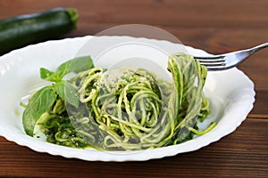 Vegetables noodles pasta of genovese