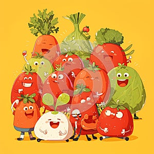 Vegetables with Personality - A Delightful Cartoon Collection