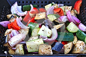 Vegetables Roasting In a Grill Wok photo