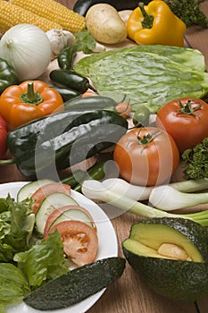 Vegetables and salad photo
