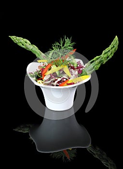 Vegetables salad with asparagus