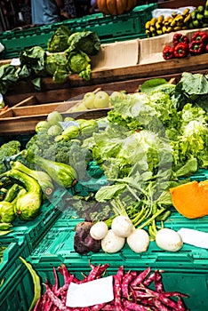 Vegetables for sale in the Mercado dos Lavradores or the Market of the Workers