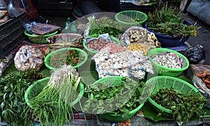 Vegetables are for Selling in the Local Fish Market