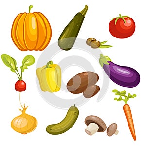 Vegetables Set isolated