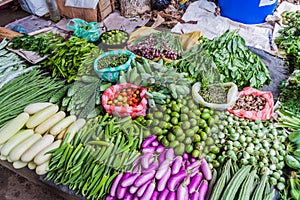 Vegetables stall at the produce market in Nuwara Eliya town, Sri Lan