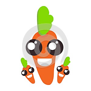 Vegetables swith smile face illustration. world vegan day, healthy food illustration design