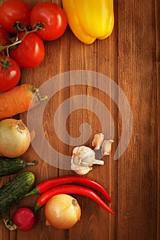 Vegetables on table