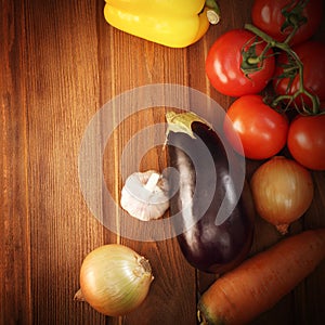 Vegetables on table