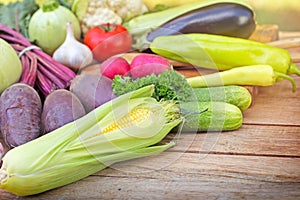 Vegetables on table (fresh vegetables)