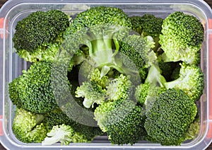 Vegetables top view brocoli plastic case