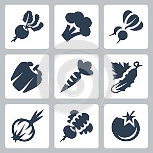 Vegetables Vector Icons in Glyph Style