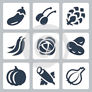 Vegetables Vector Icons in Glyph Style 2