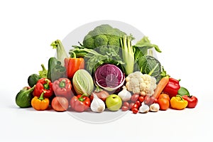vegetables on white, AI generated