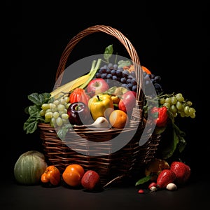 vegetables in a wicker basket