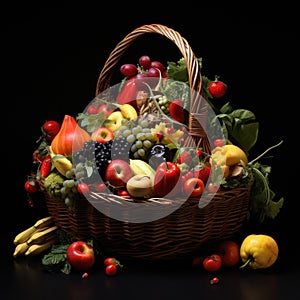 vegetables in a wicker basket