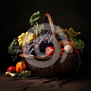 vegetables in a wicker basket