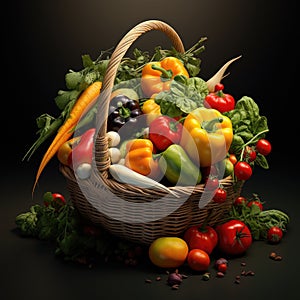 vegetables in a wicker basket