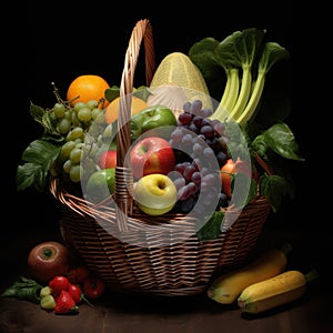 vegetables in a wicker basket