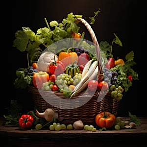 vegetables in a wicker basket