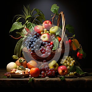 vegetables in a wicker basket