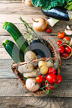 Vegetables on wood