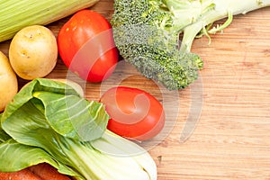 Vegetables on wood board