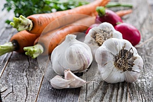 Vegetables on a Wooden Table