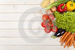 Vegetables on wooden table