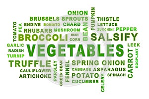 Vegetables word cloud. photo