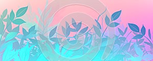 Vegetal banner in pastel colors - Nature illustration theme