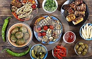 Vegetarian barbecue snacks.