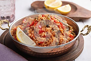 Vegetarian bulgur pilaf