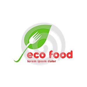Vegetarian cafe logo design template