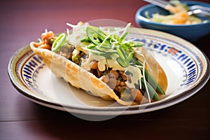 vegetarian chalupa with beans and cheese