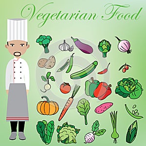 Vegetarian and chef