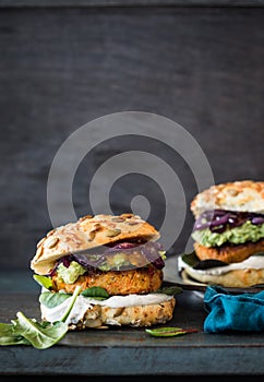 Vegetarian chickpea burgers